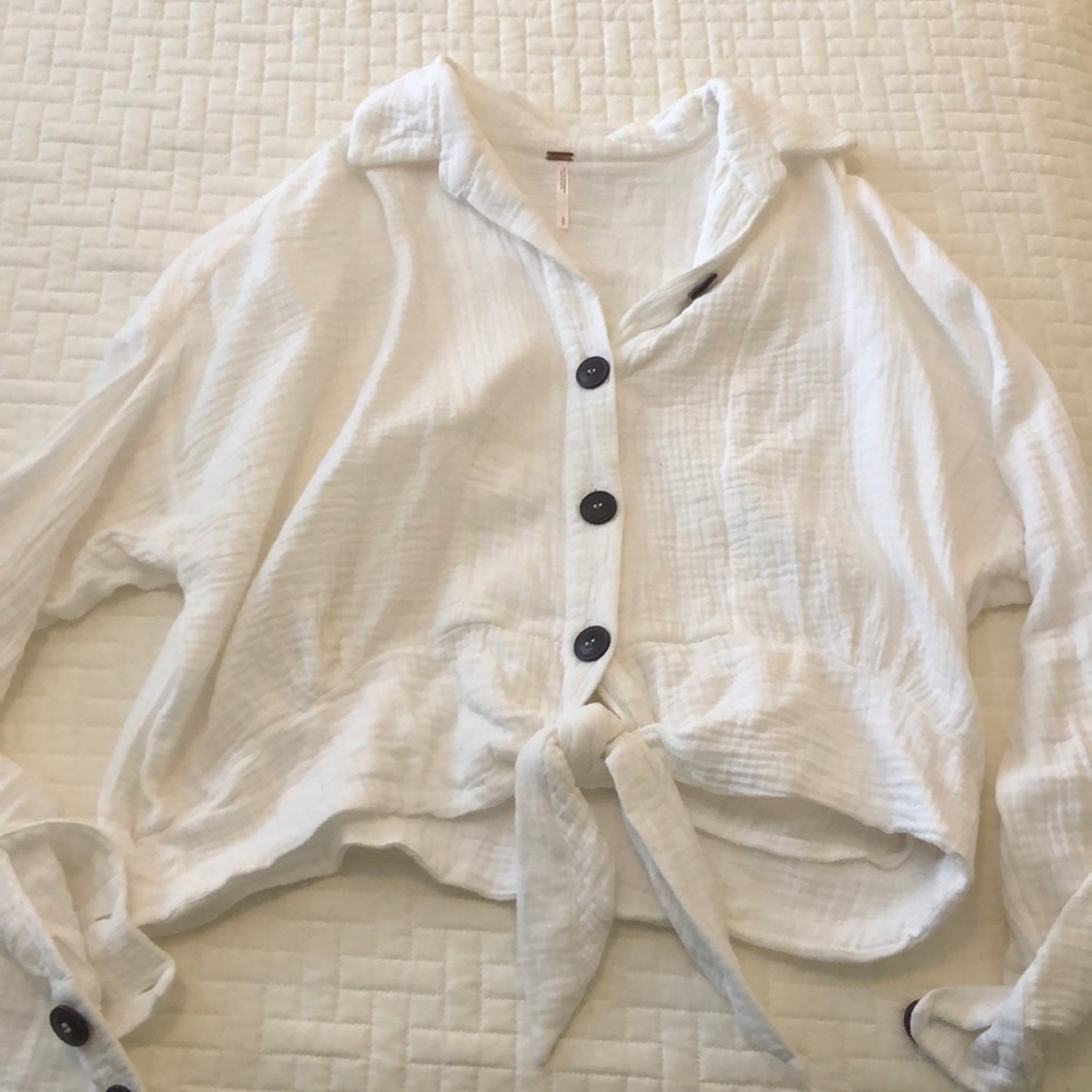 Free people button shirt